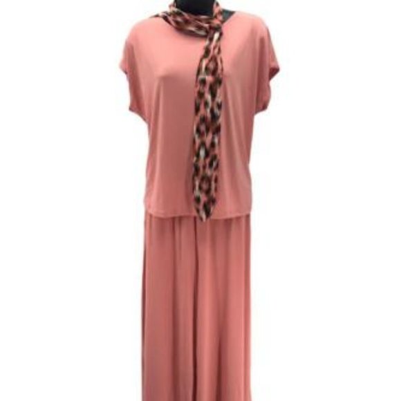 NWT G BY GIULIANA 3-PIECE TOP, BOTTOM & SCARF BELT SET TERRA COTTA SMALL - Picture 1 of 12